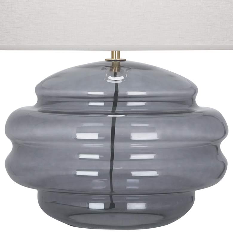 Image 4 Robert Abbey Horizon Smoke Gray Glass Table Lamp more views