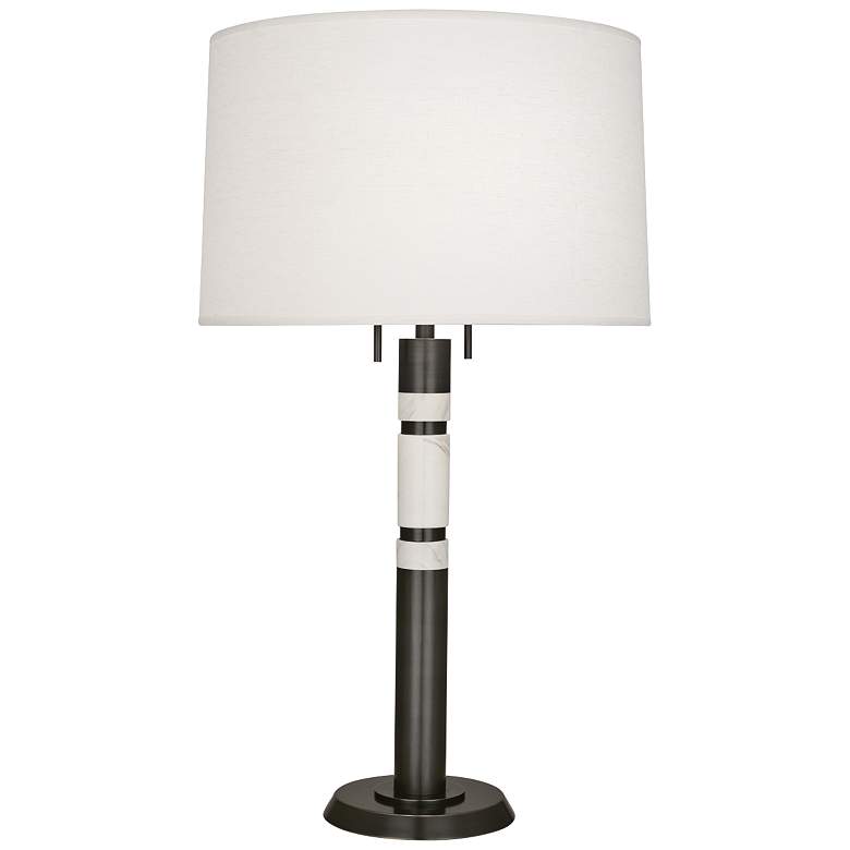 Image 1 Robert Abbey Hudson Deep Patina Bronze Column Table Lamp