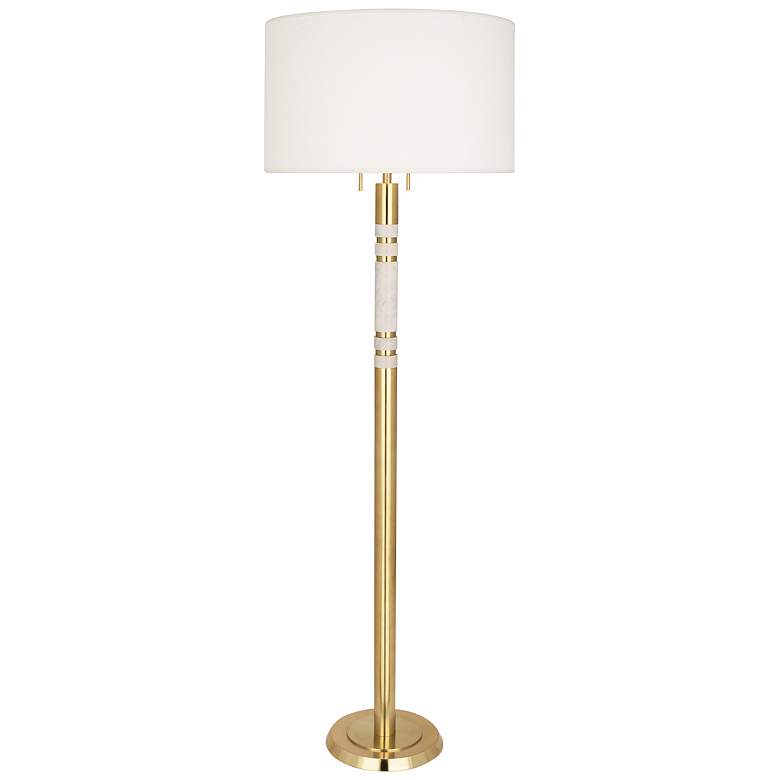 Image 1 Robert Abbey Hudson Modern Brass Metal Column Floor Lamp