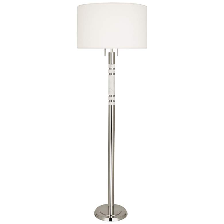 Image 1 Robert Abbey Hudson Polished Nickel Metal Column Floor Lamp