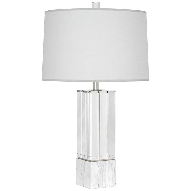 Image 1 Robert Abbey Hugo Crystal Marble and Pearl Shade Table Lamp