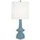 Robert Abbey Jasmine 31" Matte Steel Blue Modern Ceramic Table Lamp