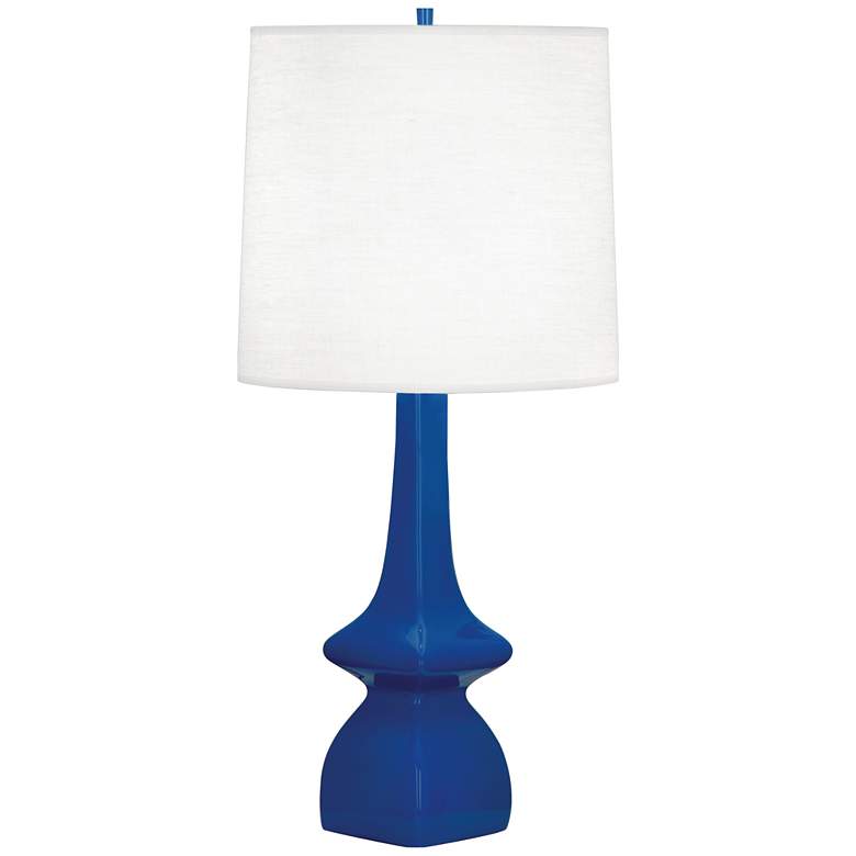 Image 1 Robert Abbey, Jasmine, Cobalt GLAZED CERAMIC, Table Lamp