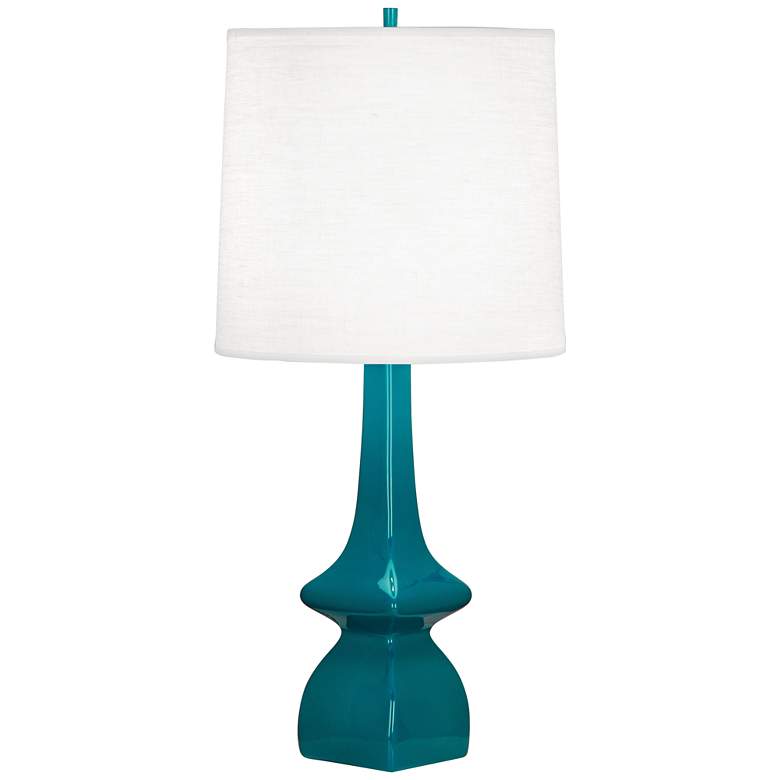 Image 1 Robert Abbey Jasmine Peacock Ceramic Table Lamp