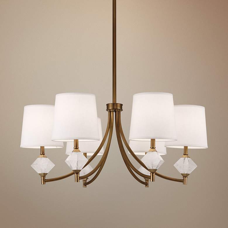 Image 1 Robert Abbey Juliet 29 1/2" Wide Aged Brass Chandelier