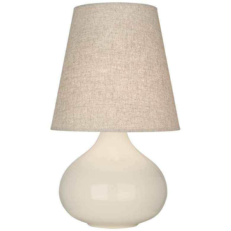 Image 1 Robert Abbey June 23 1/2" Buff Linen Shade Bone Ceramic Table Lamp