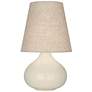 1_Robert Abbey June 23 1/2" Buff Linen Shade Bone Ceramic Table Lamp
