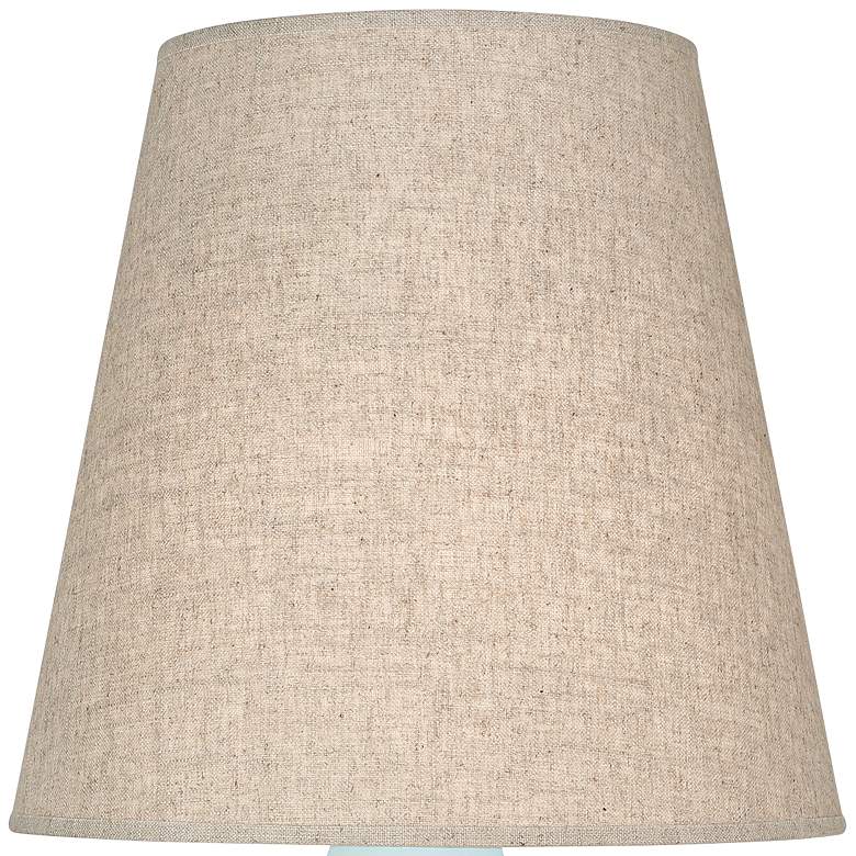 Image 2 Robert Abbey June 23 1/2" Buff Linen Shade Ceramic Baby Blue Lamp more views