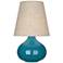 Robert Abbey June 23 1/2" Buff Linen Shade Peacock Blue Ceramic Lamp