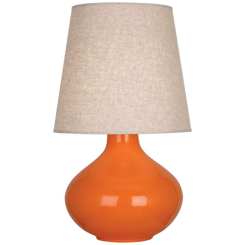 Image 1 Robert Abbey June 23 1/2" Ceramic Beige and Pumpkin Orange Table Lamp