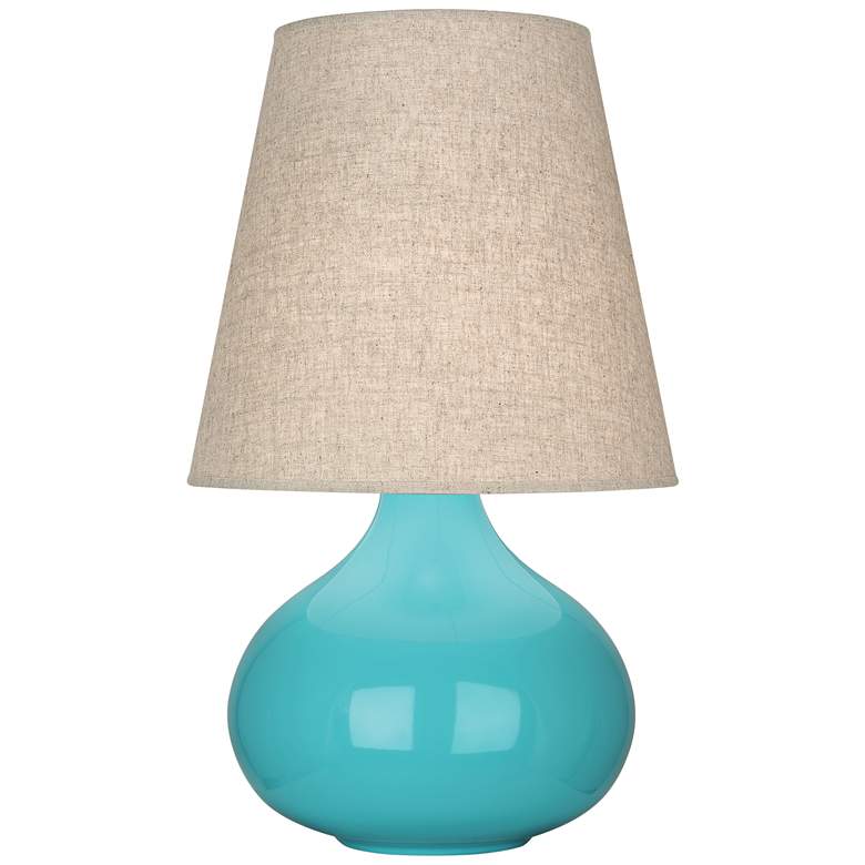Image 1 Robert Abbey June 23 1/2" Egg Blue Ceramic Accent Table Lamp