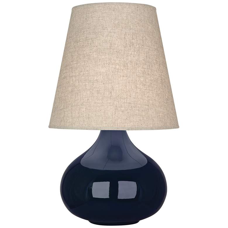 Image 1 Robert Abbey June 23 1/2" Linen and Midnight Blue Ceramic Accent Lamp