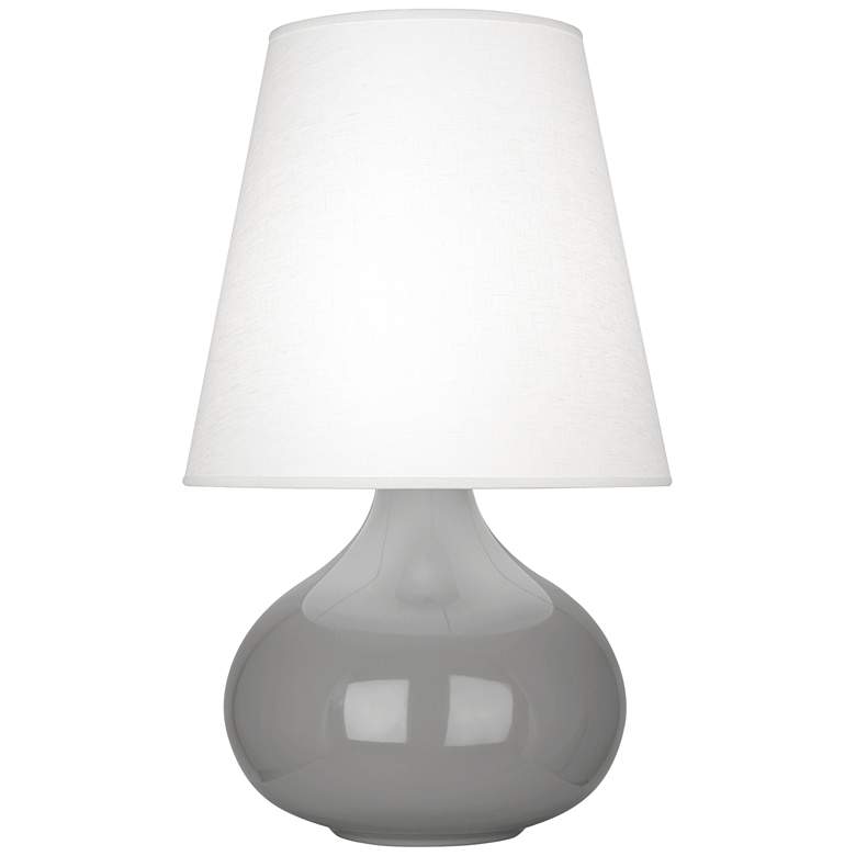 Image 1 Robert Abbey June 23 1/2 inch Oyster Shade Smokey Taupe Ceramic Lamp
