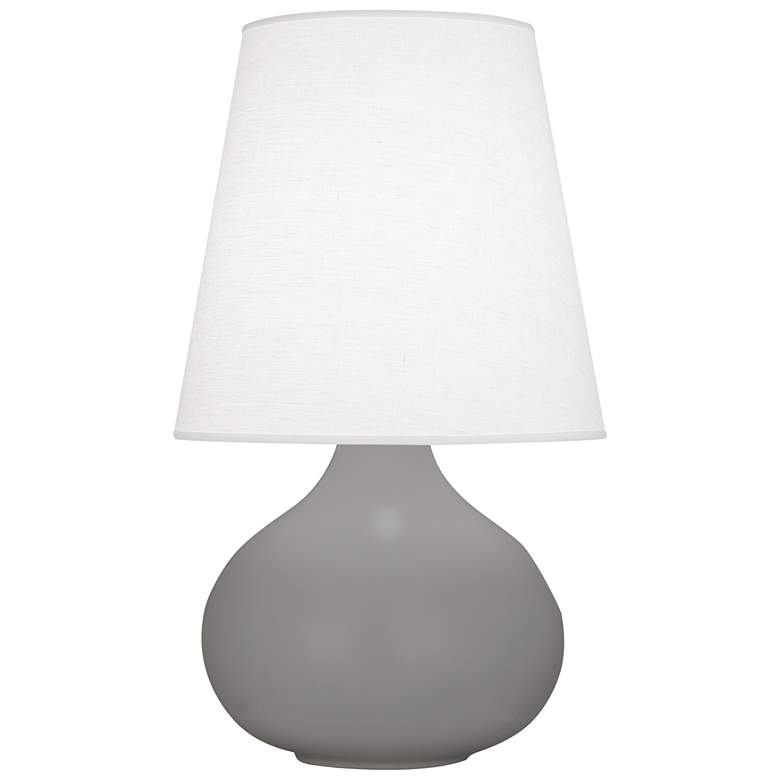 Image 1 Robert Abbey June 23 1/2" White and Matte Ash Gray Ceramic Lamp