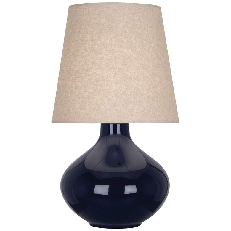 Image 1 Robert Abbey June 30 3/4" Buff Shade Ceramic Midnight Blue Table Lamp