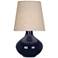 Robert Abbey June 30 3/4" Buff Shade Ceramic Midnight Blue Table Lamp