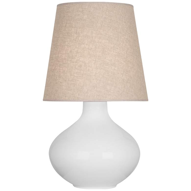 Image 1 Robert Abbey June 30 3/4" High Daisy White Glazed Ceramic Table Lamp