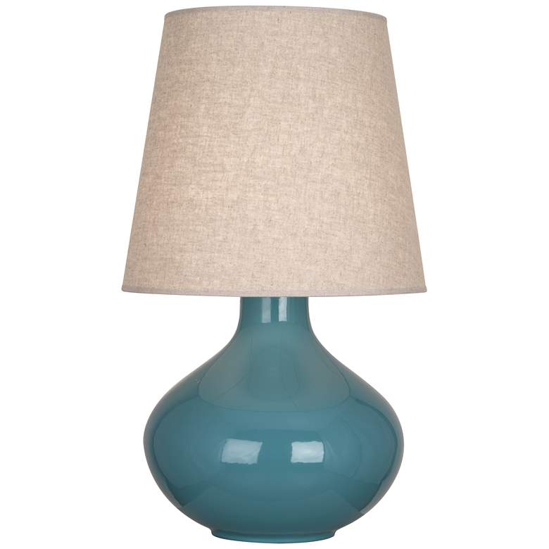 Image 1 Robert Abbey June 30 3/4" High Modern Steel Blue Ceramic Table Lamp