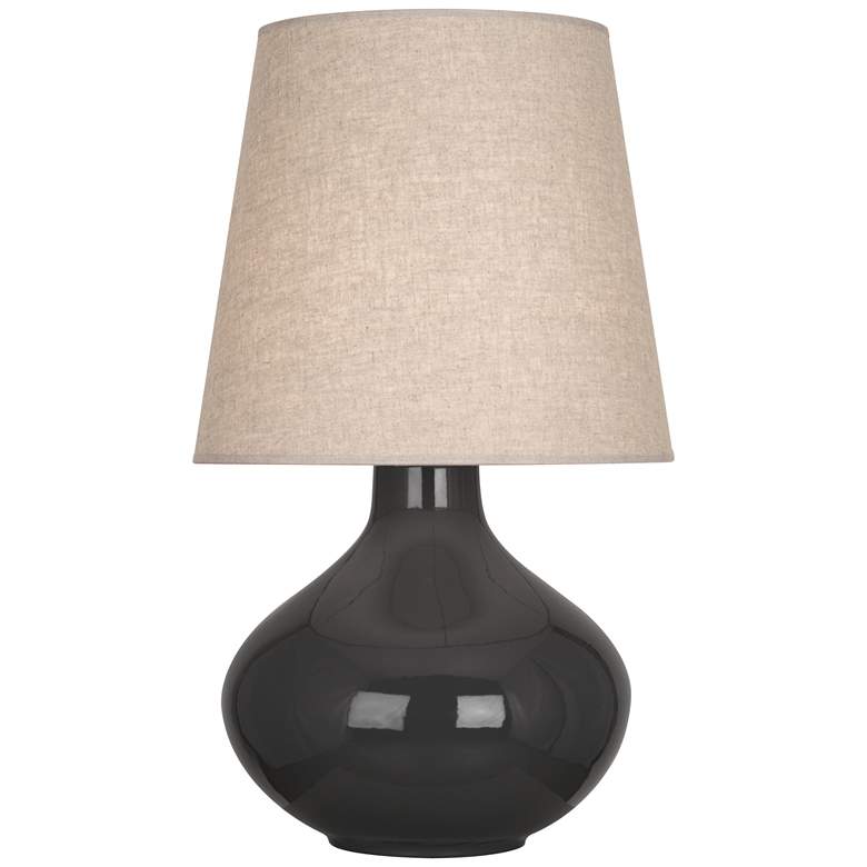 Image 1 Robert Abbey June 30 3/4" Modern Ash Black Ceramic Table Lamp