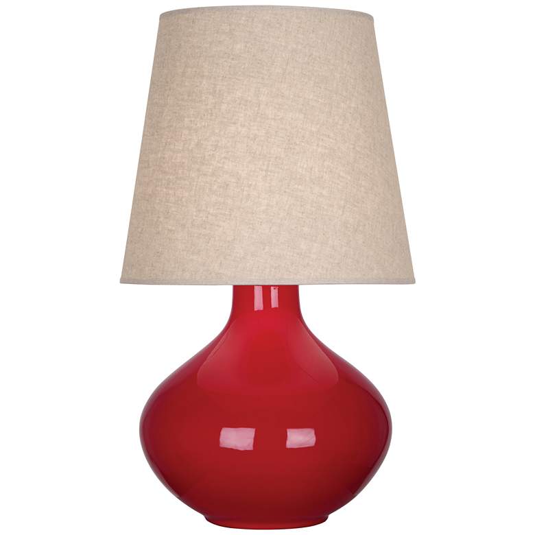 Image 1 Robert Abbey June 31" High Ceramic Ruby Red Table Lamp