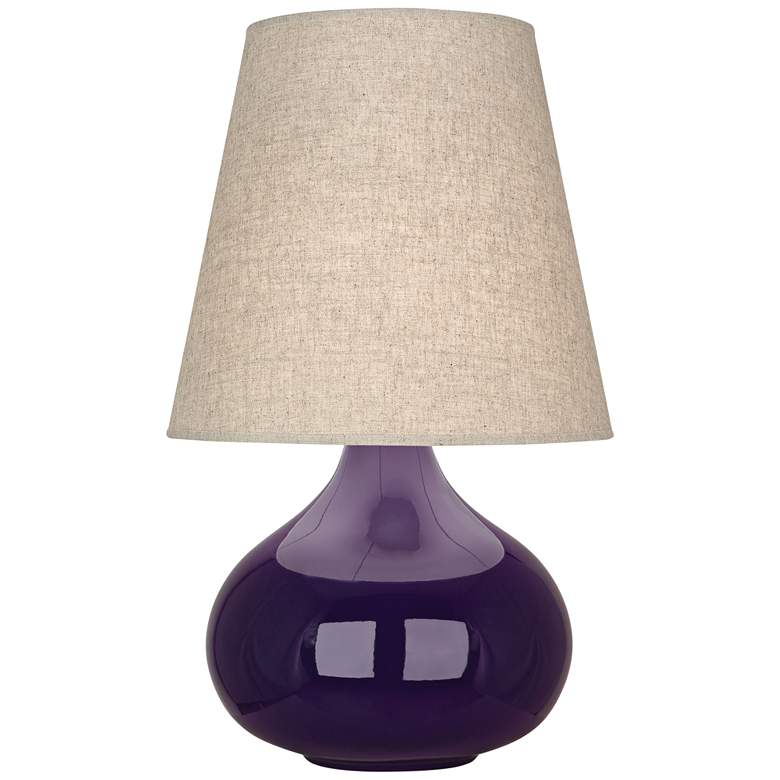Image 1 Robert Abbey June Amethyst Table Lamp with Buff Linen Shade