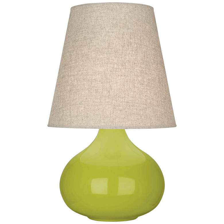 Image 1 Robert Abbey June Apple Table Lamp with Buff Linen Shade