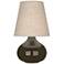 Robert Abbey June Brown Tea Table Lamp with Buff Linen Shade