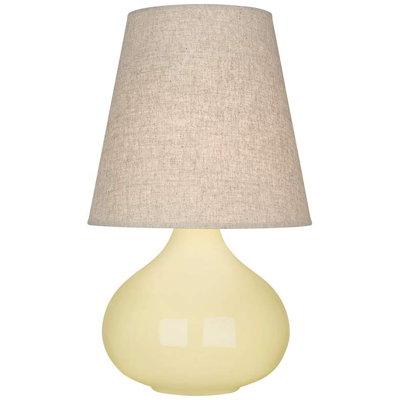 Image 1 Robert Abbey June Butter Table Lamp with Buff Linen Shade