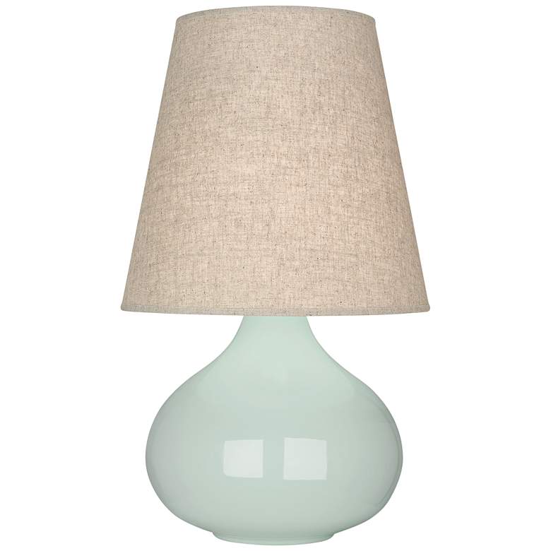 Image 1 Robert Abbey June Celadon Table Lamp with Buff Linen Shade