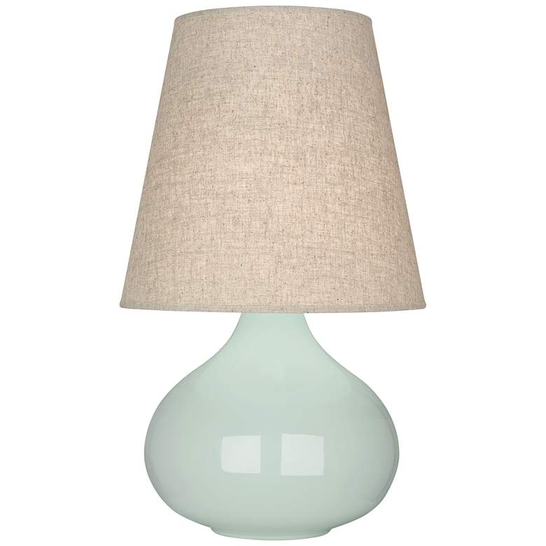 Image 1 Robert Abbey June Celadon Table Lamp with Buff Linen Shade