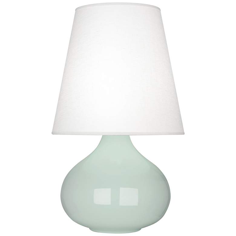 Image 1 Robert Abbey June Celadon Table Lamp with Oyster Linen Shade