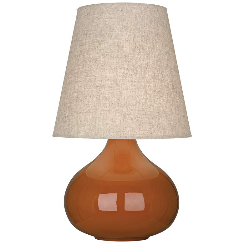 Image 1 Robert Abbey June Cinnamon Table Lamp with Buff Linen Shade