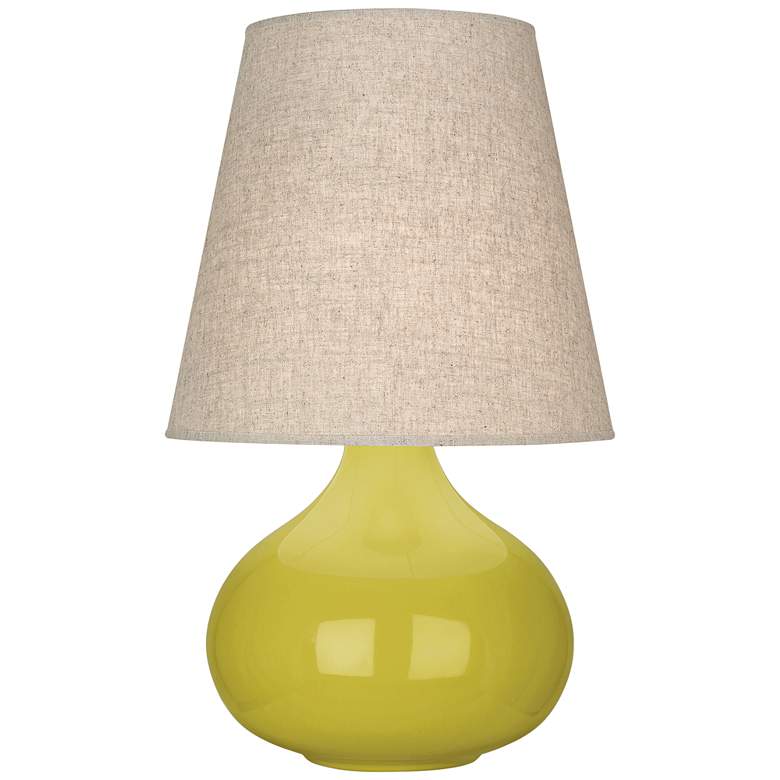 Image 1 Robert Abbey June Citron Table Lamp with Buff Linen Shade