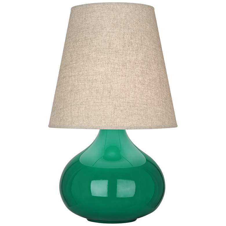 Image 1 Robert Abbey June Eggplant Table Lamp with Buff Linen Shade