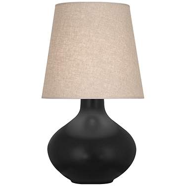 Robert Abbey, June, Matte Obsidian Glazed Ceramic, Table Lamp