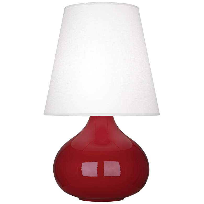 Image 1 Robert Abbey June Oxblood Table Lamp with Oyster Linen Shade