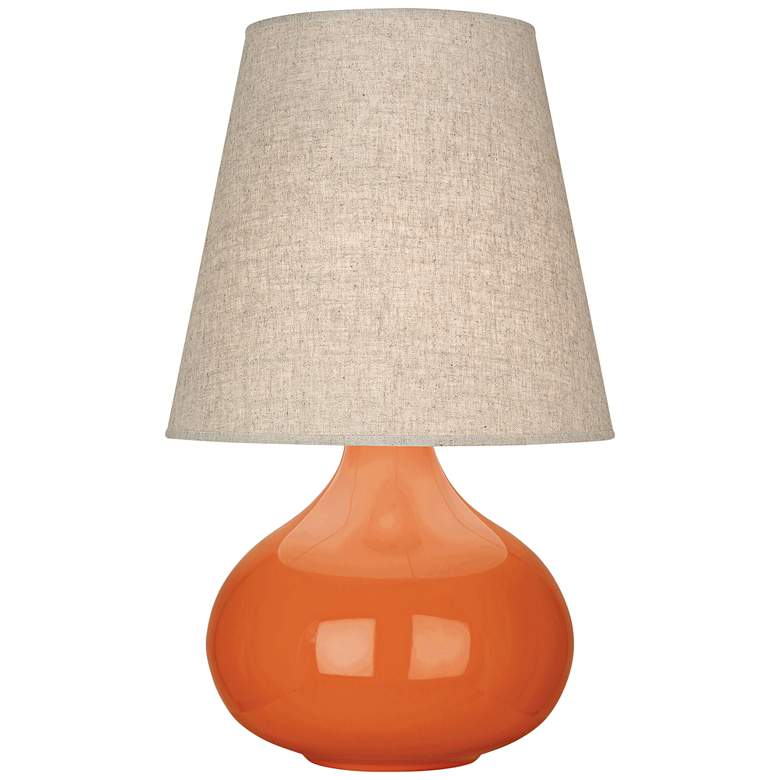 Image 1 Robert Abbey June Pumpkin Table Lamp with Buff Linen Shade