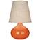 Robert Abbey June Pumpkin Table Lamp with Buff Linen Shade