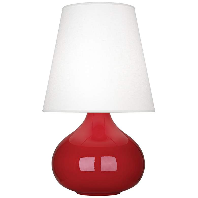 Image 1 Robert Abbey June Ruby Red Table Lamp w/ Oyster Linen Shade