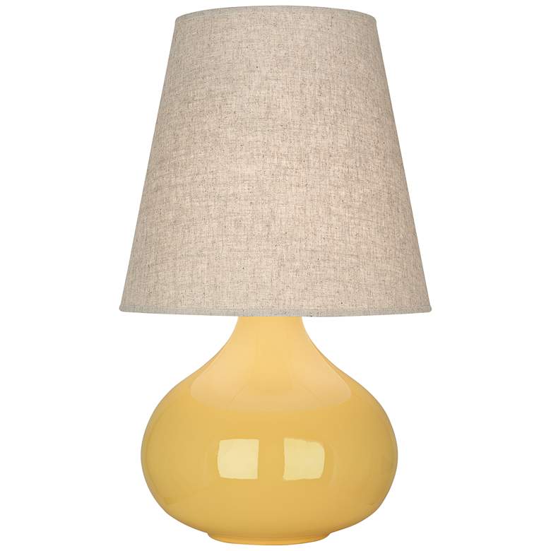 Image 1 Robert Abbey June Sunset Table Lamp with Buff Linen Shade