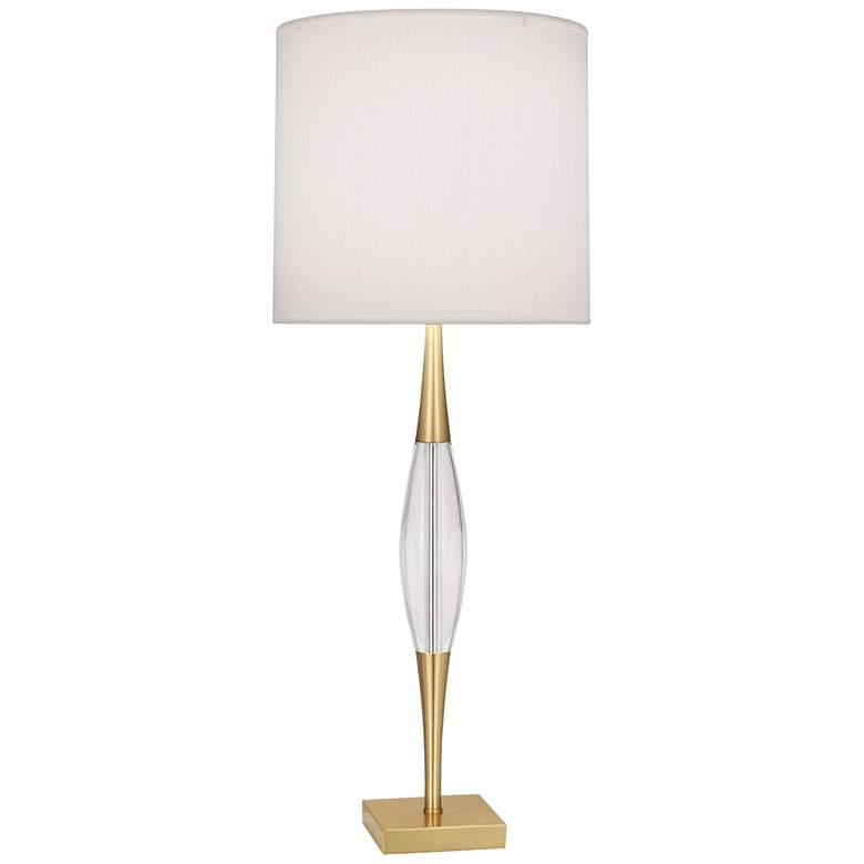 Image 2 Robert Abbey Juno Brass Metal Table Lamp with Pearl Shade