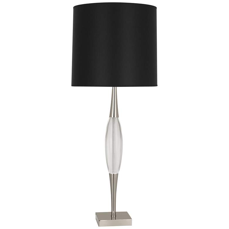 Image 2 Robert Abbey Juno Nickel and Crystal Table Lamp with Black Shade
