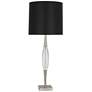 Robert Abbey Juno Nickel and Crystal Table Lamp with Black Shade
