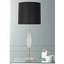 Robert Abbey Juno Nickel and Crystal Table Lamp with Black Shade