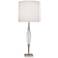 Robert Abbey Juno Nickel and Crystal Table Lamp with Pearl Shade