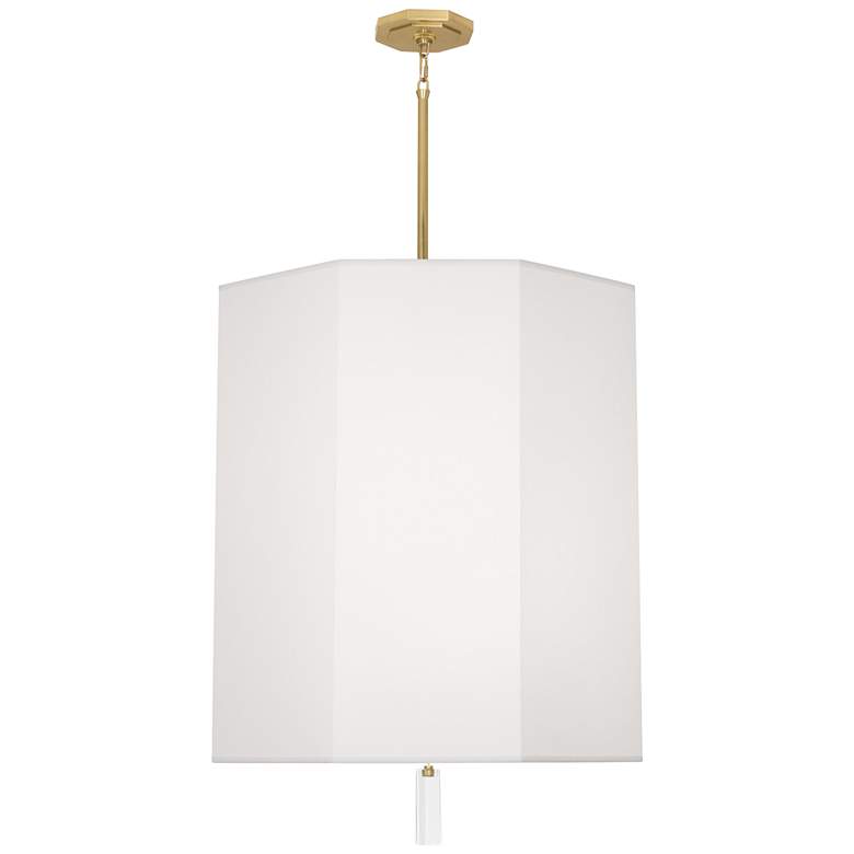 Image 4 Robert Abbey Kate 22 inchW Modern Brass and White Pendant Light more views