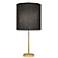 Robert Abbey Kate 32 1/2" Black Shade and Crystal Brass Table Lamp