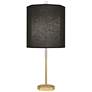 Robert Abbey Kate 32 1/2" Black Shade and Crystal Brass Table Lamp