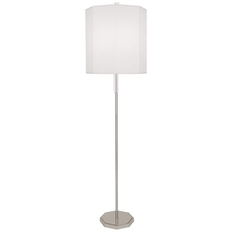 Image 1 Robert Abbey Kate 66 1/4" Nickel Floor Lamp with Ascot White Shade