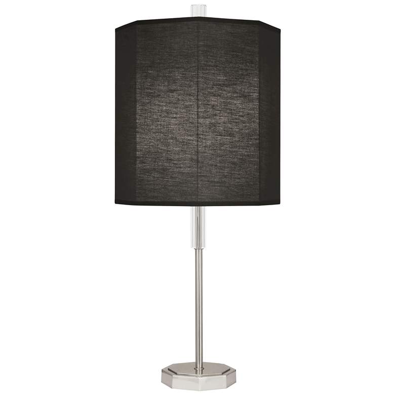 Image 1 Robert Abbey Kate Black Shade and Crystal Nickel Table Lamp